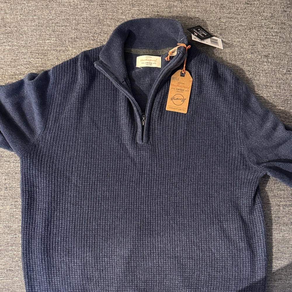Weatherproof Men's Navy Zip-Up Sweater